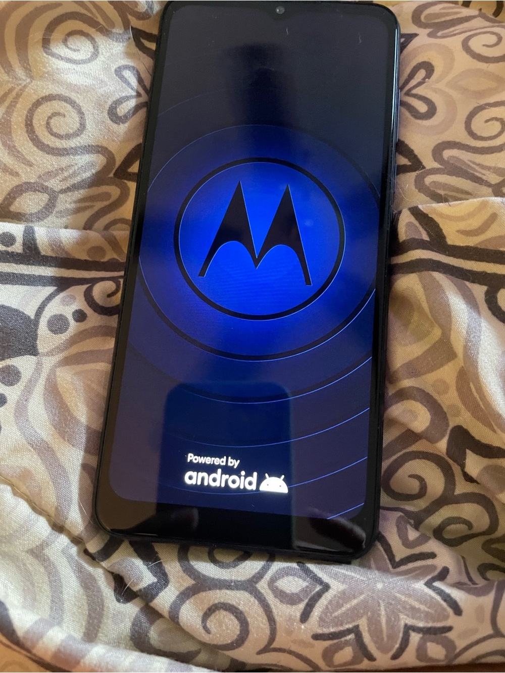 Motorola Black Smartphone with Blue Boot Screen Moto G